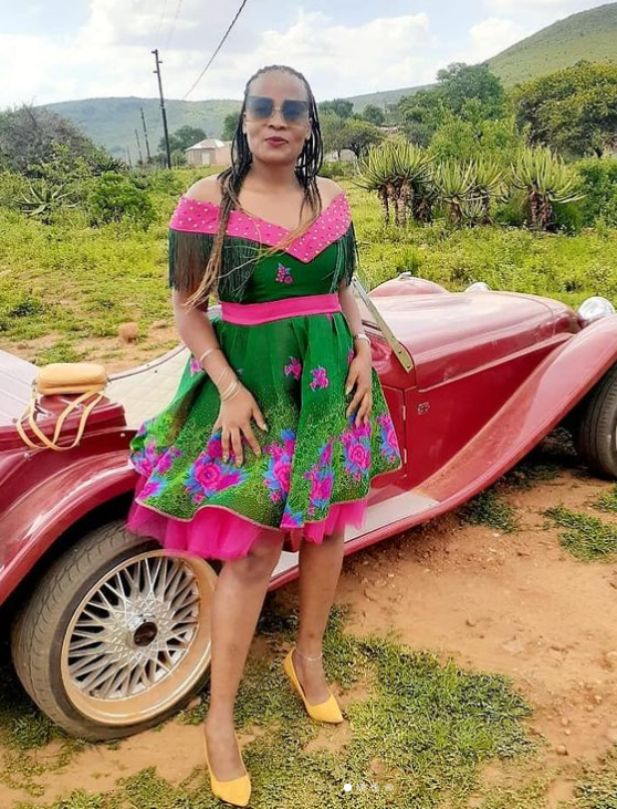 Beautiful Pink and Green Tsonga Dress 2021